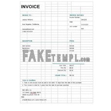 SEO fake Invoice Word and PDF template