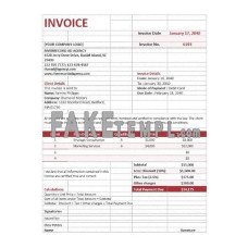 Sample Advertising Agency fake Invoice Word and PDF template