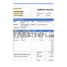 Sample IT Company fake Invoice Word and PDF template