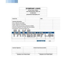 Sample Real Estate fake Invoice Word and PDF template