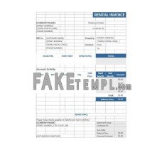 Sample Rental fake Invoice Word and PDF template