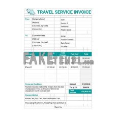 Sample Travel Service fake Invoice Word and PDF template