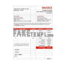 School Fees fake Invoice Word and PDF template