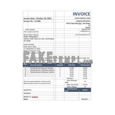 School Teacher fake Invoice Word and PDF template