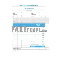 Self Employed fake Invoice Word and PDF template