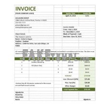 Simple Agency fake Invoice Word and PDF template