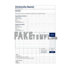 Simple Education fake Invoice Word and PDF template