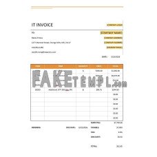 Simple IT fake Invoice Word and PDF template