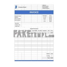 Simple Photography fake Invoice Word and PDF template