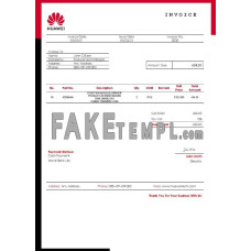 USA Huawei fake Invoice Word and PDF template