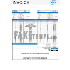 USA Intel fake Invoice Word and PDF template