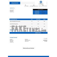 USA JP Morgan fake Invoice Word and PDF template