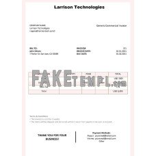 USA Larrison Technologies fake Invoice Word and PDF template