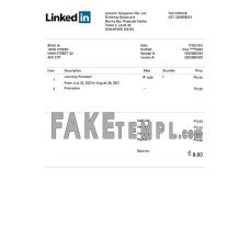 USA Linkedin fake Invoice Word and PDF template