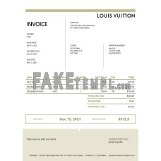 USA Louis Vuitton fake Invoice Word and PDF template