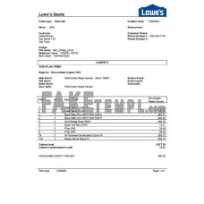 USA Lowe’s fake Invoice Word and PDF template