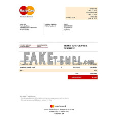 USA MasterCard fake Invoice Word and PDF template