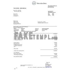 USA Mercedes-Benz fake Invoice Word and PDF template