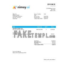 USA Nimoy Corp fake Invoice Word and PDF template