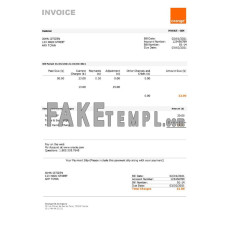 USA Orange fake Invoice Word and PDF template