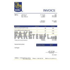 USA RBC fake Invoice Word and PDF template