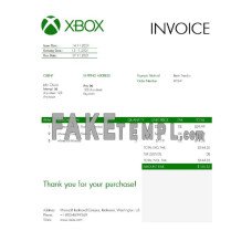 USA Xbox fake Invoice Word and PDF template