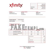 USA Xfinity fake Invoice Word and PDF template