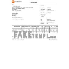 USA Xiaomi fake Invoice Word and PDF template