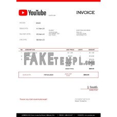 USA Youtube fake Invoice Word and PDF template