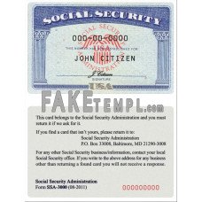 USA fake SSN (social security card, number) photoshop template PSD