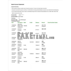 fake bank account statement Word and PDF template