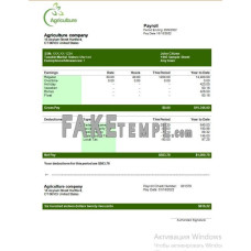 Agricultural company fake payroll Word and PDF template