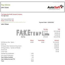 Australia NSW AutoSoft fake payslip Word and PDF template