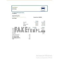 Automotive company fake pay advise Word and PDF template