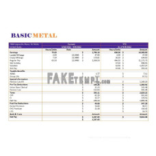 Basic Metal Corporation fake payslip Word and PDF template