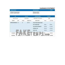 DARKBLUE fake pay stub Word and PDF template