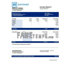 Defence company fake earning statement Word and PDF template