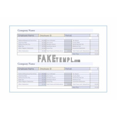 Employee fake pay stub Word and PDF template, version 3