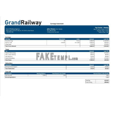 Grand Railway company fake paystub Word and PDF template