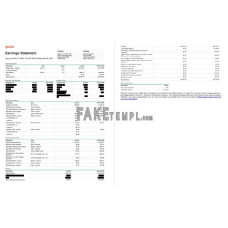 Gusto fake earnings statement fake pay stub Word and PDF template