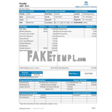 INDIA TATA Consultancy Services fake payslip Word and PDF template