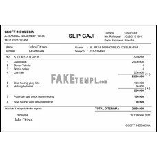 Indonesia GSOFT fake payslip Word and PDF template