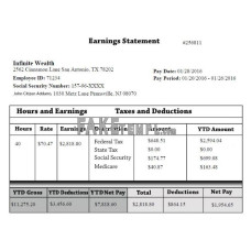 INFINITE wealth Australia fake earning statement Word and PDF template