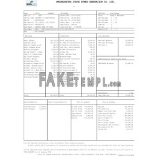 Maharashtara State Power Generation Co. fake pay stub Word and PDF template