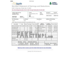 My Benefits Wal-Mart fake earnings statement Word and PDF template