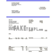 NO DROP CAR WASH fake pay stub Word and PDF template