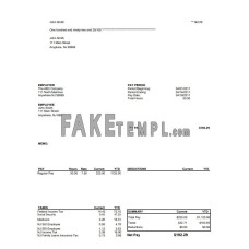 North Main Avenue fake pay stub Word and PDF template