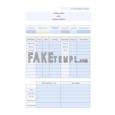 Packing fake pay stub Word and PDF template