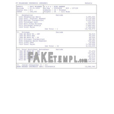 Pt pelabuhan indonesia (persero) fake pay stub Word and PDF template