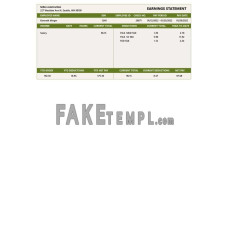 SELLEN CONSTRUCTION fake earnings statement Word and PDF template